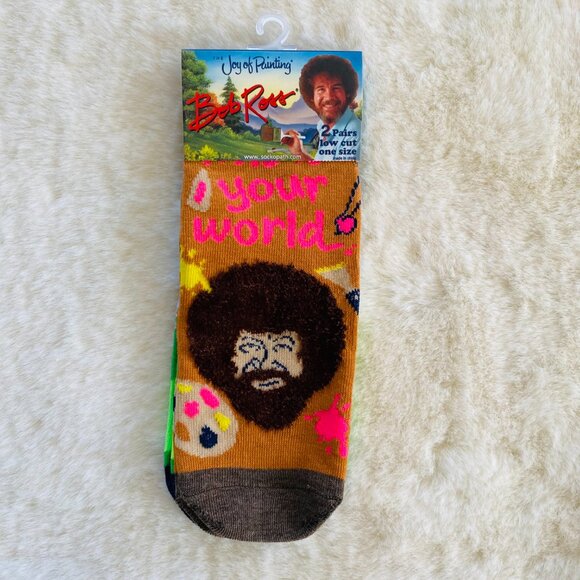 Bob Ross Bundle Mini Art Kit and Adult Low-Cut 2-pairs Socks  New - Picture 4 of 7